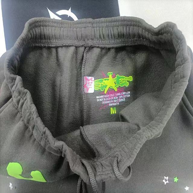 420G Heavy Cotton Fleece-lined Thick Sp5der Trendy Sweatpants