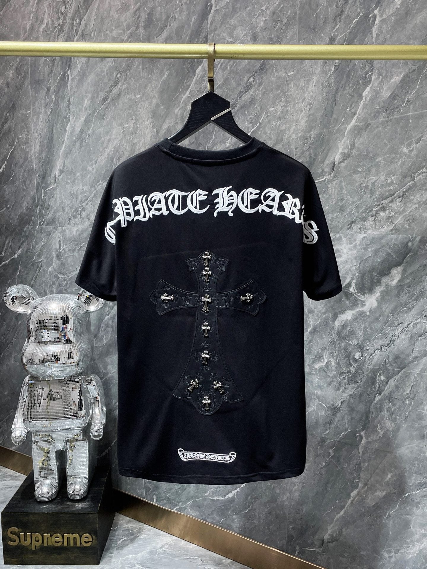 Chrome Hearts High Quality Horseshoe Sanskrit Crew Neck T-shirt Short Sleeves