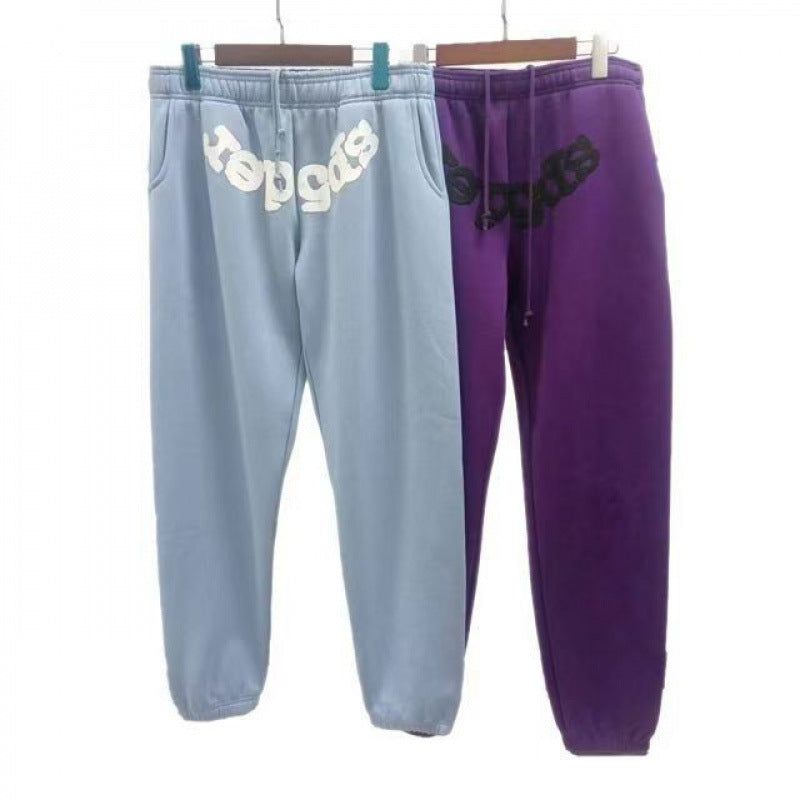 420G Heavy Cotton Fleece-lined Thick Sp5der Trendy Sweatpants