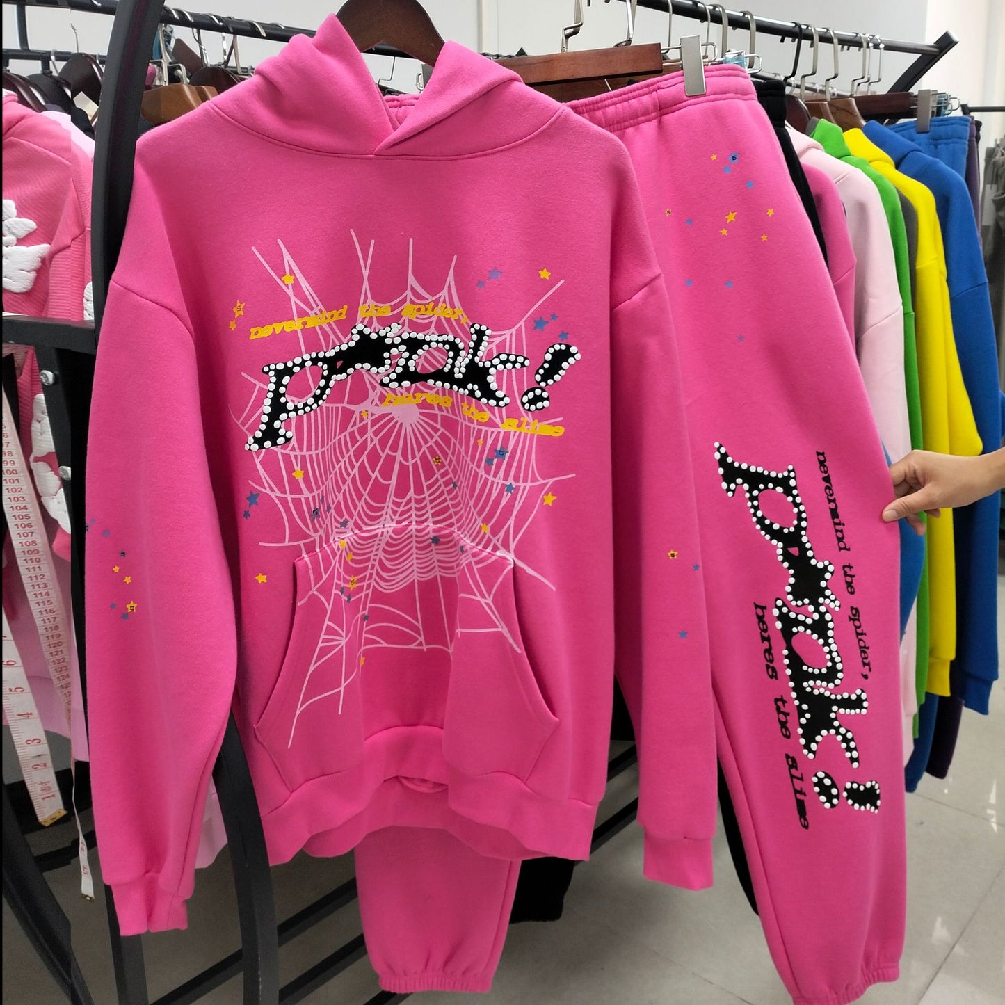 顶级 430gsm Sp5der 连帽衫 100% 纯棉男女连帽衫