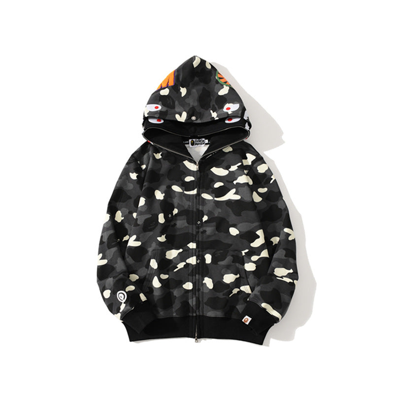 BAPE Shark Shark Head Double Hood Sweater Luminous Spots