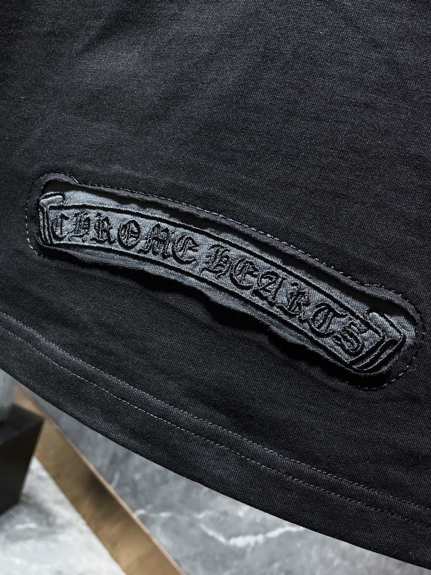 Chrome Hearts Embroidery Hollow Cross Double Yarn Short Sleeve T-shirt