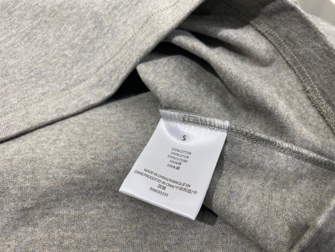 ESS **Half Arc 24ss Spring Silicone Letter 380gsm Heavy Crew Neck 100% Cotton Short Sleeve T-shirt