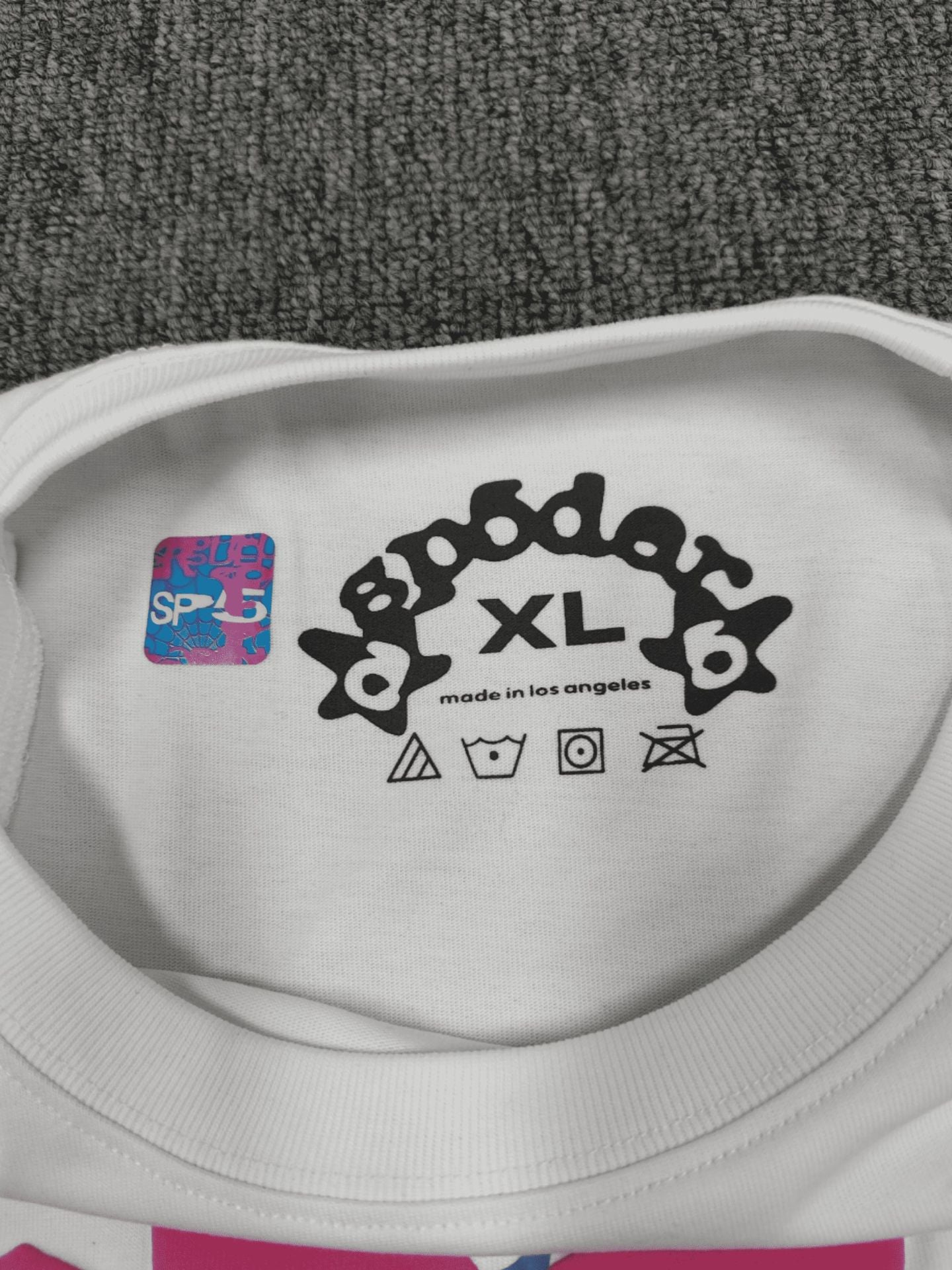 SP4001 sp5der T-shirt Letter Spider Web Short Sleeve Men's T-shirt