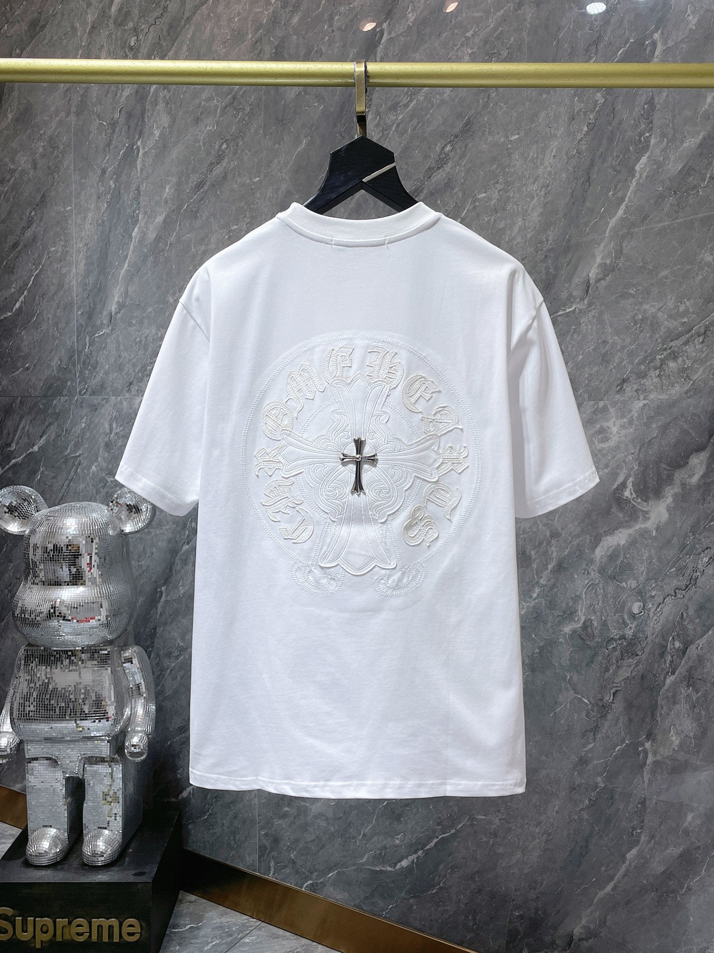 Chrome Hearts High Quality Horseshoe Sanskrit Crew Neck T-shirt Short Sleeves