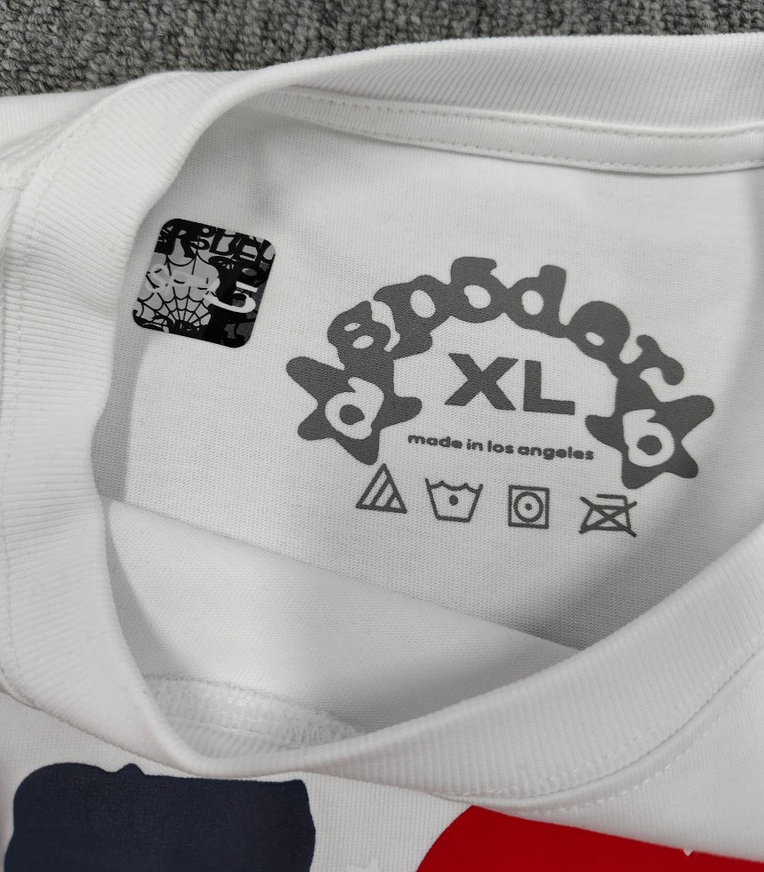 SP4001 sp5der T-shirt Letter Spider Web Short Sleeve Men's T-shirt