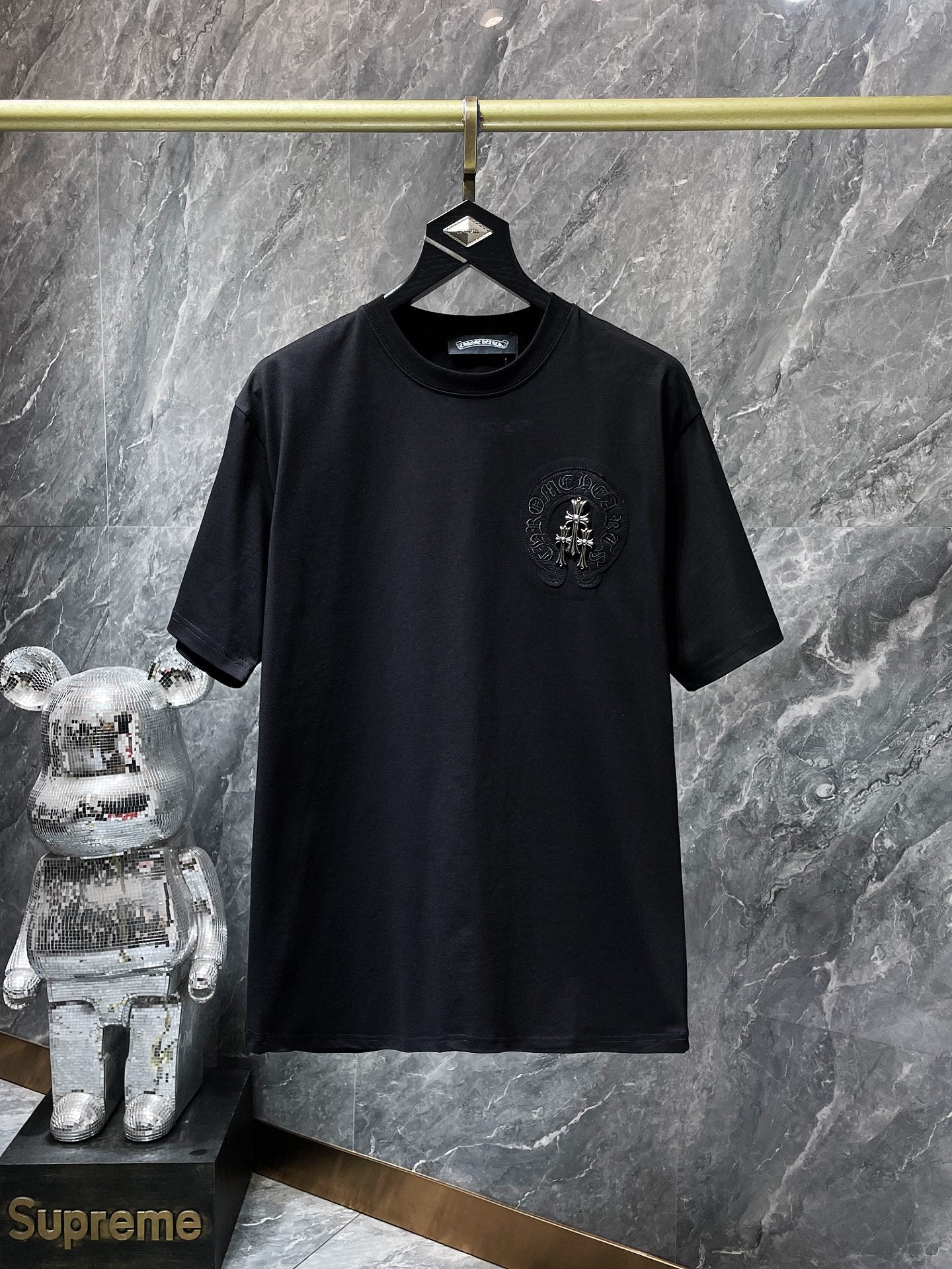 Ch6001 Chrome Hearts High Quality Horseshoe Crew Neck T-shirt Short Sleeves