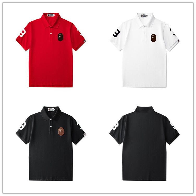 Bape Polo Men's and Women's T-shirt Short Sleeve