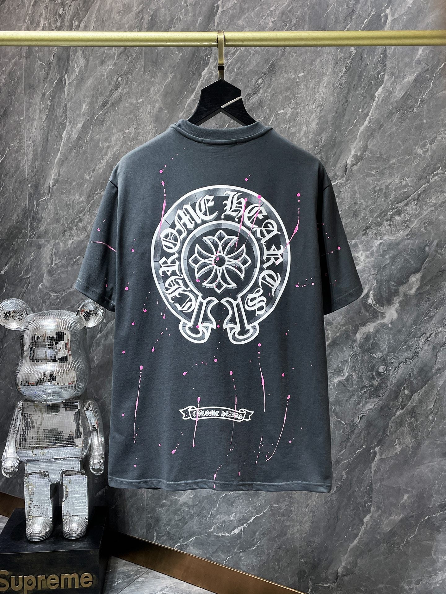 Ch6001 Chrome Hearts High Quality Horseshoe Crew Neck T-shirt Short Sleeves