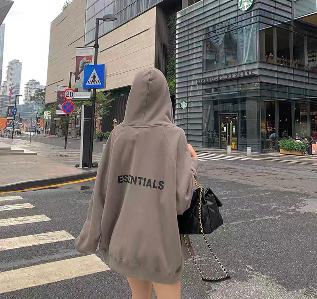 ESS Silicone Letter Zipper Fleece-lined100% Cotton Hooded Sweater