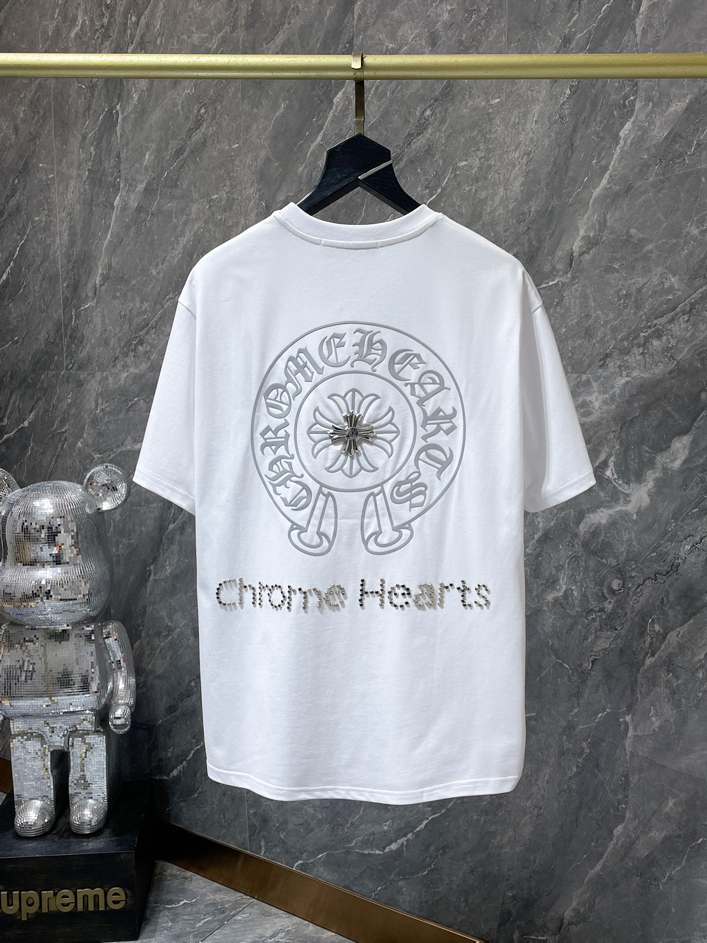 Ch6001 Chrome Hearts High Quality Horseshoe Crew Neck T-shirt Short Sleeves