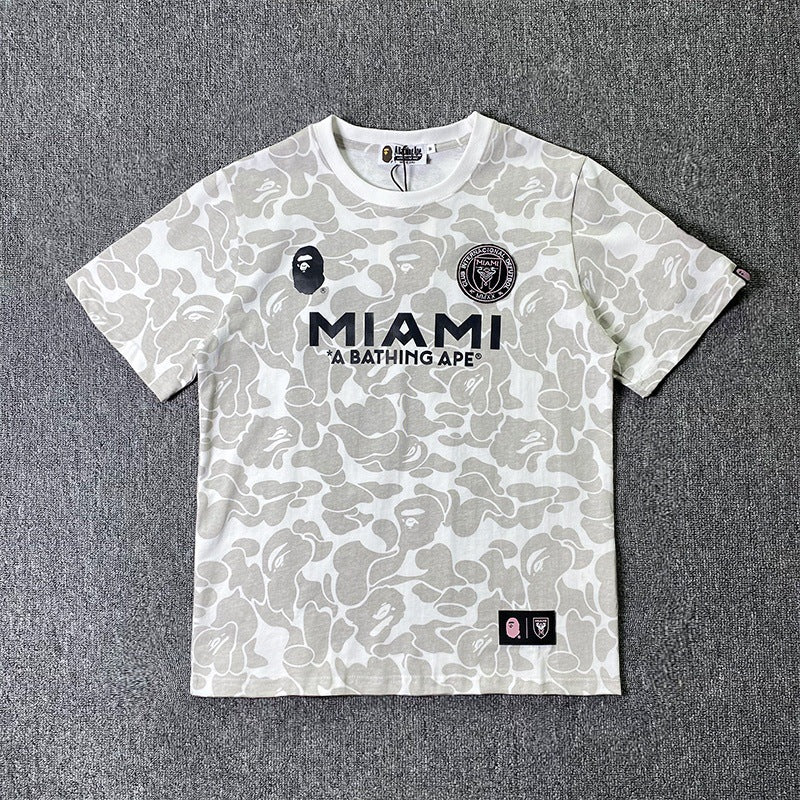 BAPE Sports Short-Sleeved T-shirt Ape Joint Name Miami Miami