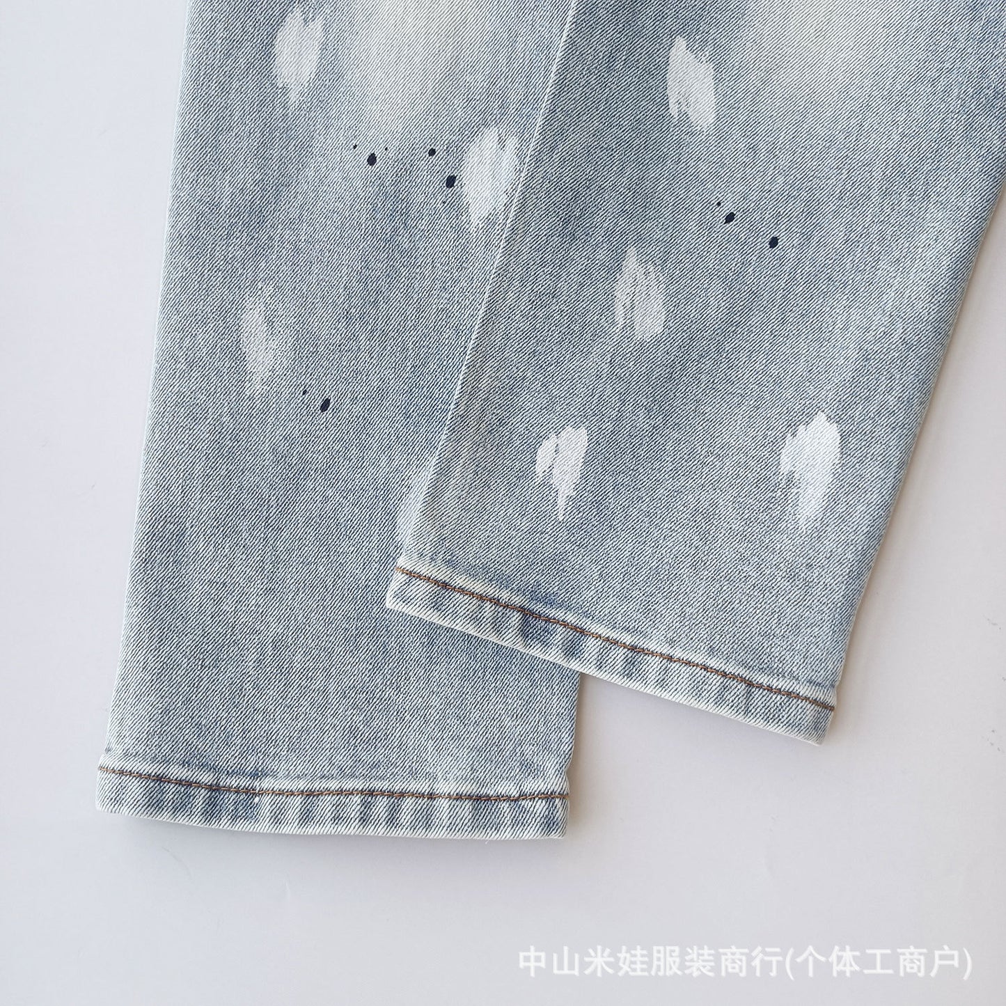 PP6606 PURPLE Jeans American Hip-Hop Ripped PB Ink Splash Jeans