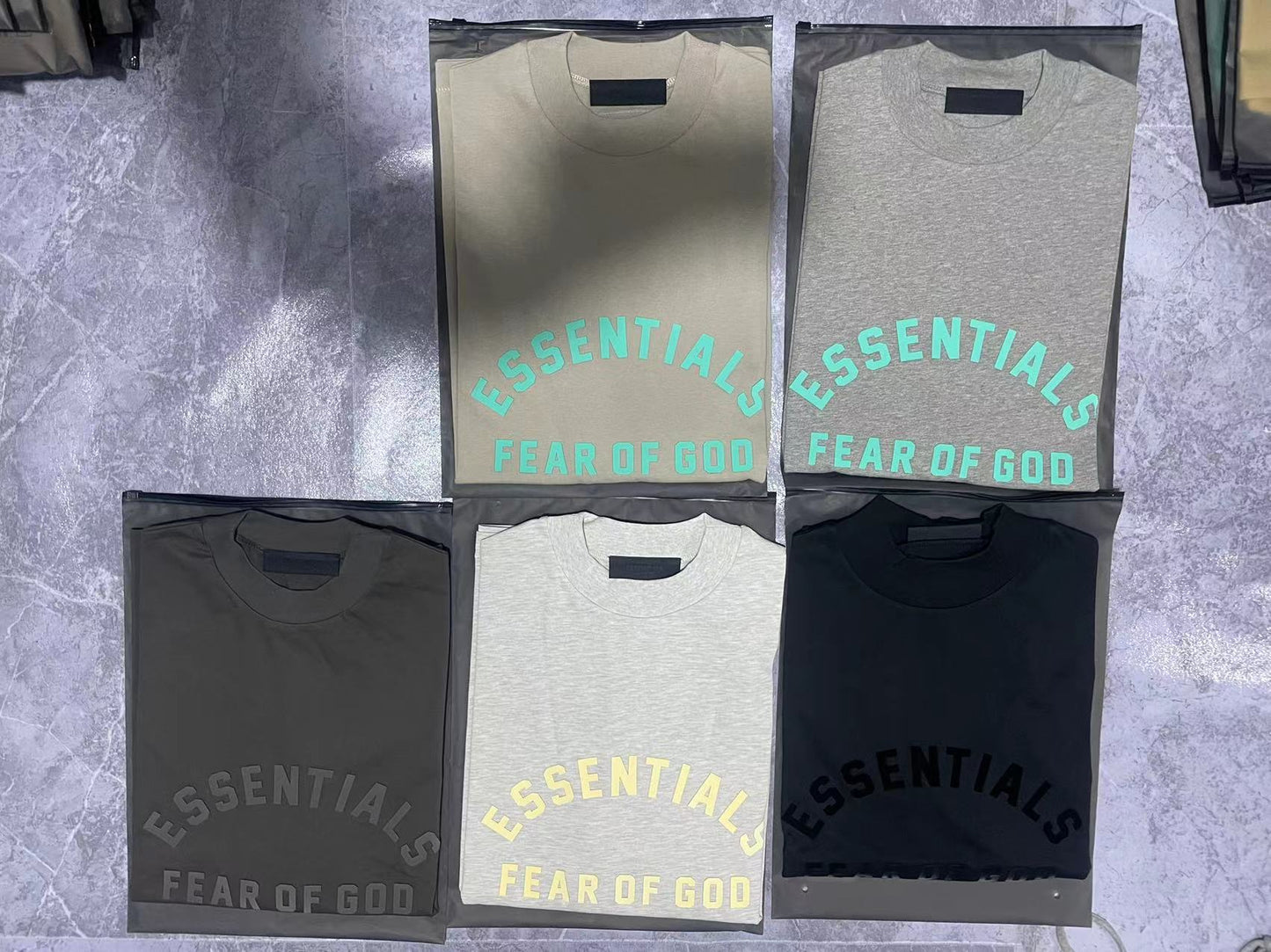 ESS **Half Arc 24ss Spring Silicone Letter 380gsm Heavy Crew Neck 100% Cotton Short Sleeve T-shirt