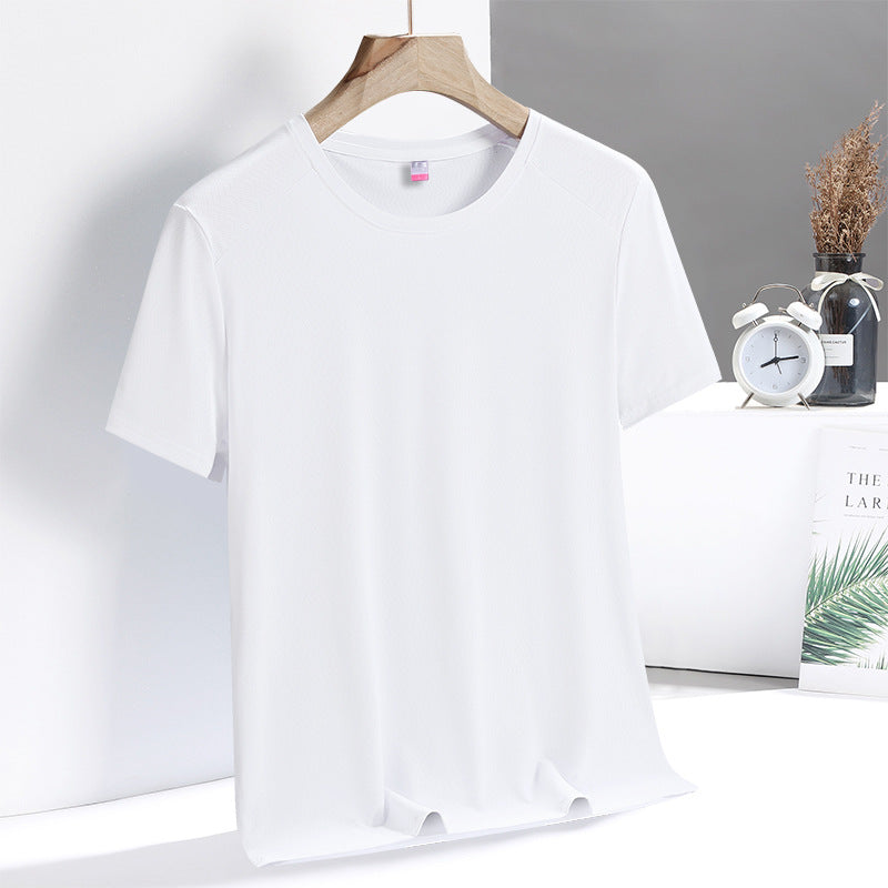 Neck Quick-Drying T-shirt Men's and Women's Workout Short Sleeve