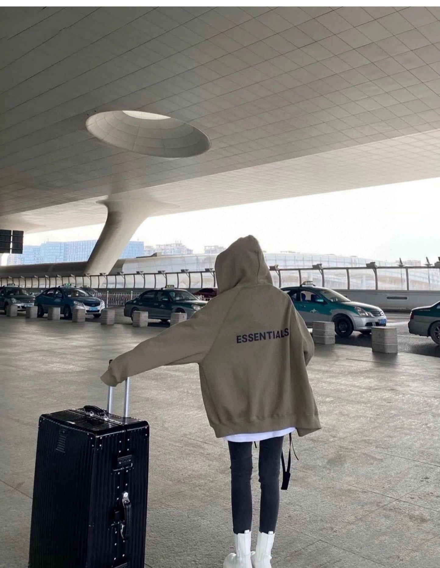 ESS Silicone Letter Zipper Fleece-lined100% Cotton Hooded Sweater