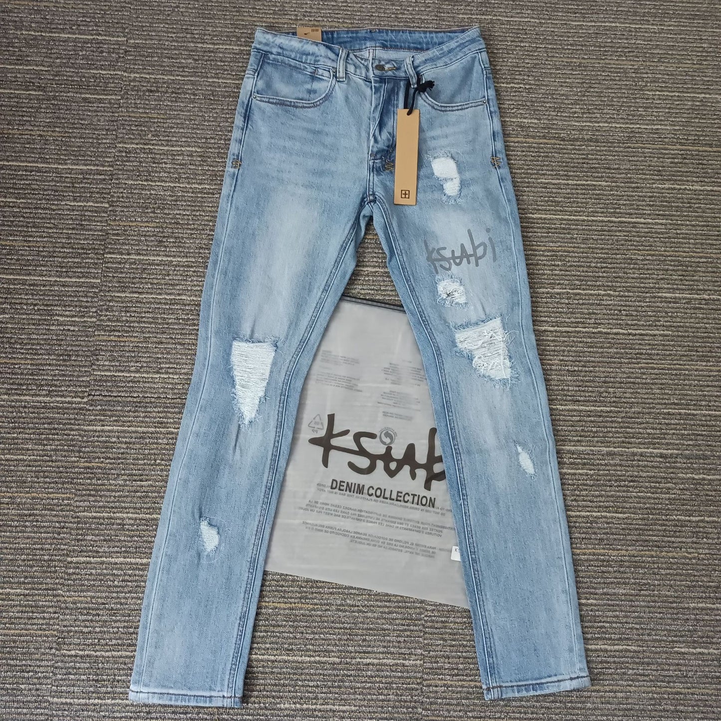 Ksubi001 Jeans Straight Ripped Stretch American High Street Casual Men's Jeans