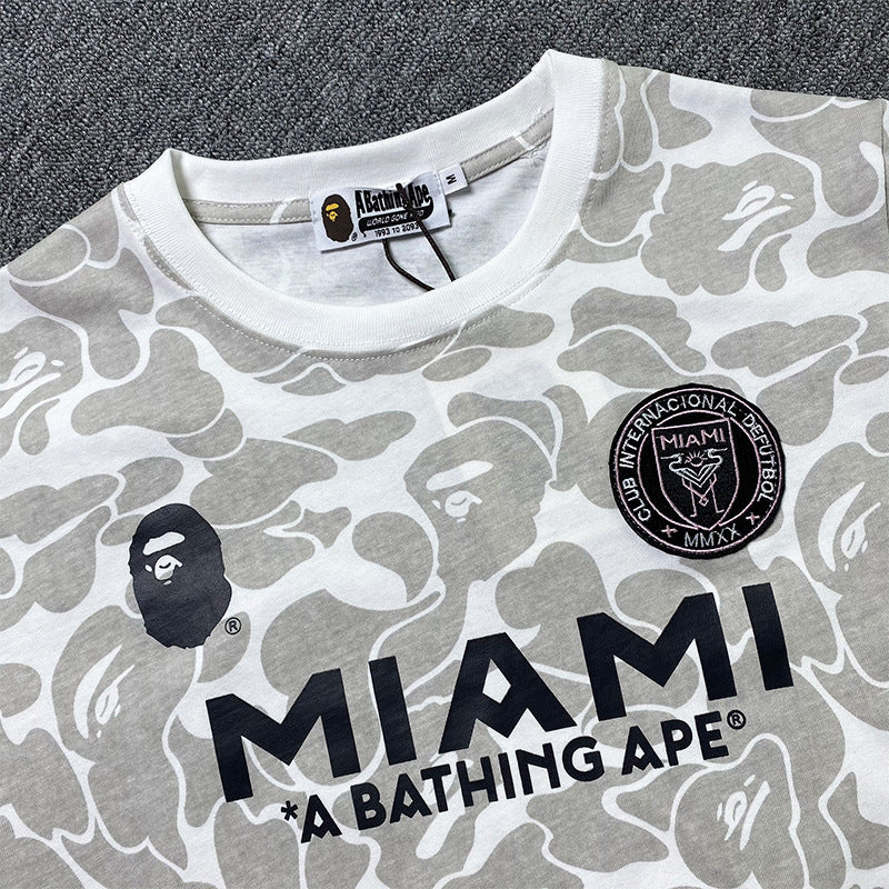 BAPE Sports Short-Sleeved T-shirt Ape Joint Name Miami Miami