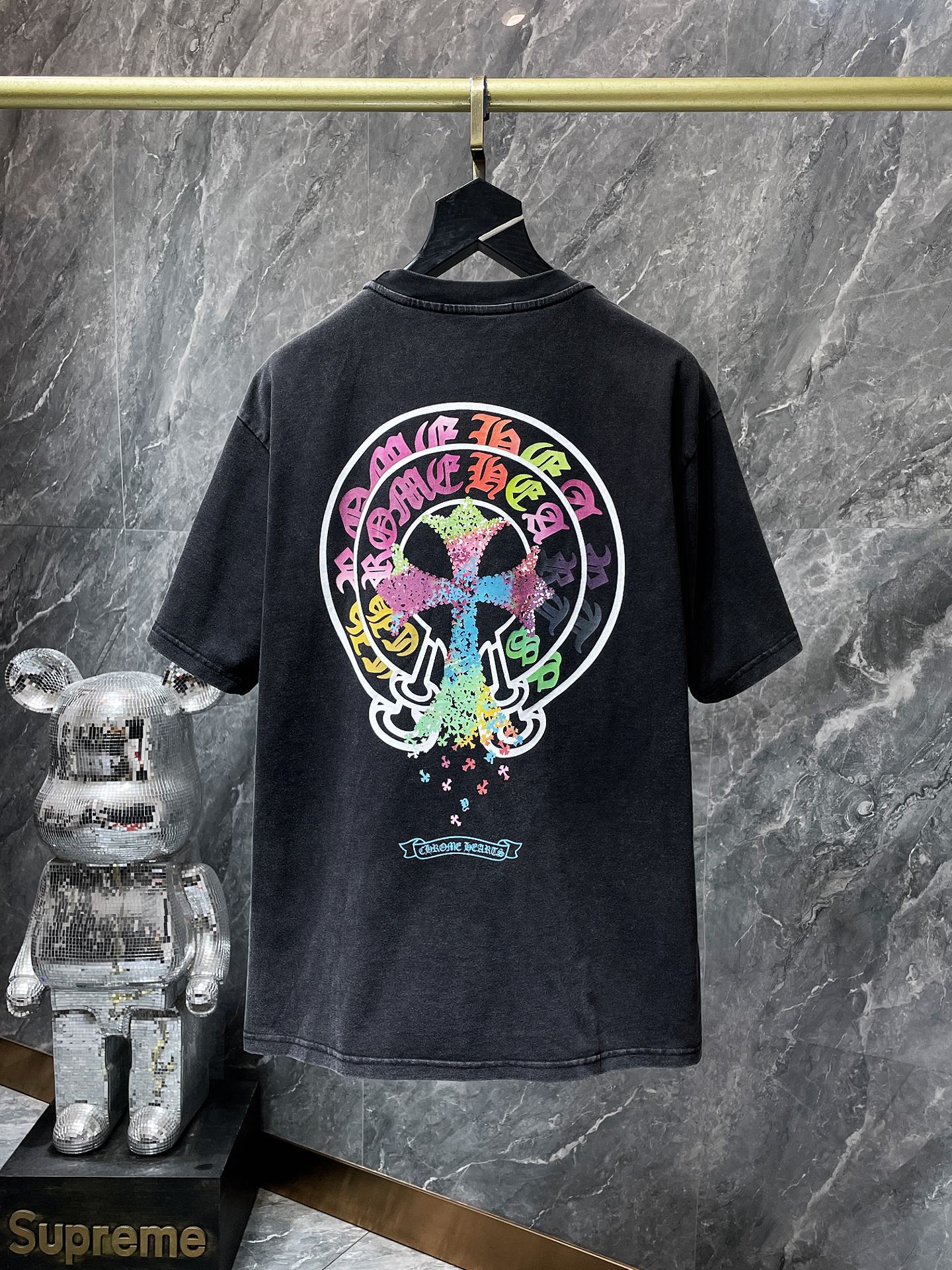 Ch6001 Chrome Hearts High Quality Horseshoe Crew Neck T-shirt Short Sleeves