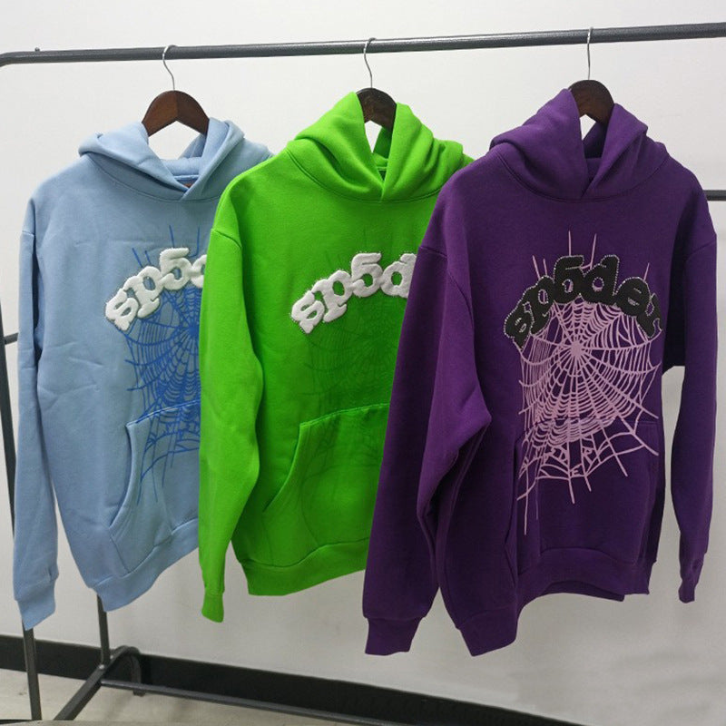 part2- 430gsm Sp5der Hoodies 100% Cotton Hoodie for men and women