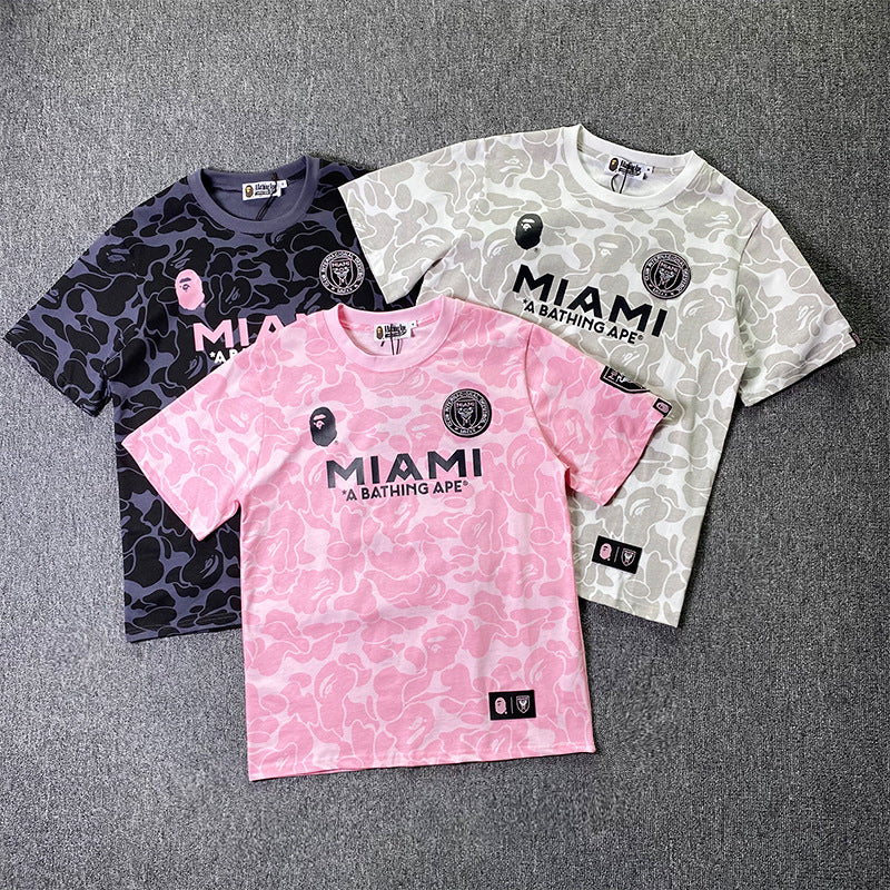 BAPE Sports Short-Sleeved T-shirt Ape Joint Name Miami Miami