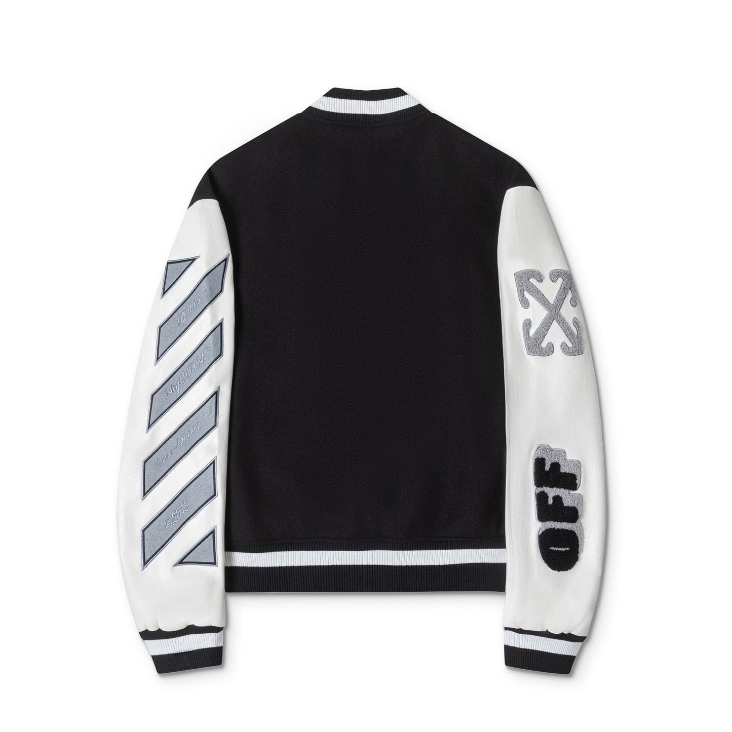 Off-White Patchwork Baseball Jacket Unisex Youth Street Fashion Jacket Coat