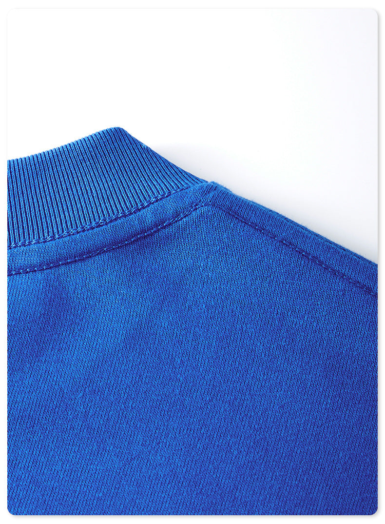 Be Men's 2024 Spring and Summer 305G Heavy T-shirt Men's American Cotton Fashion Brand Solid Color Short Sleeve Teen T-shirt