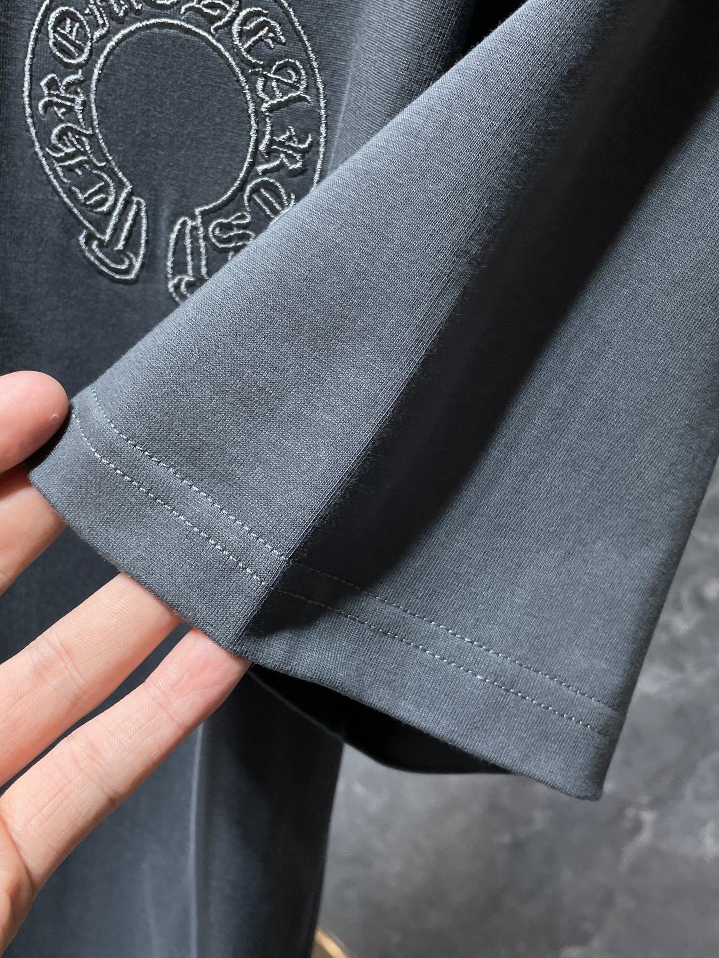 Chrome Hearts Embroidery Hollow Cross Double Yarn Short Sleeve T-shirt