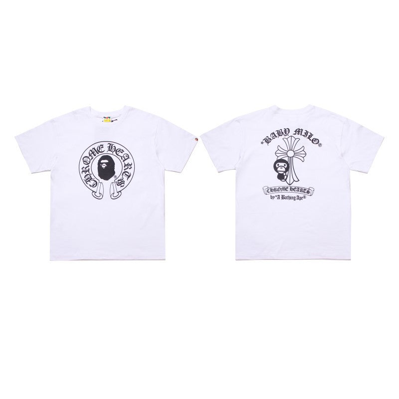 BAPE Short Sleeve T-shirt Cross Little Monkey