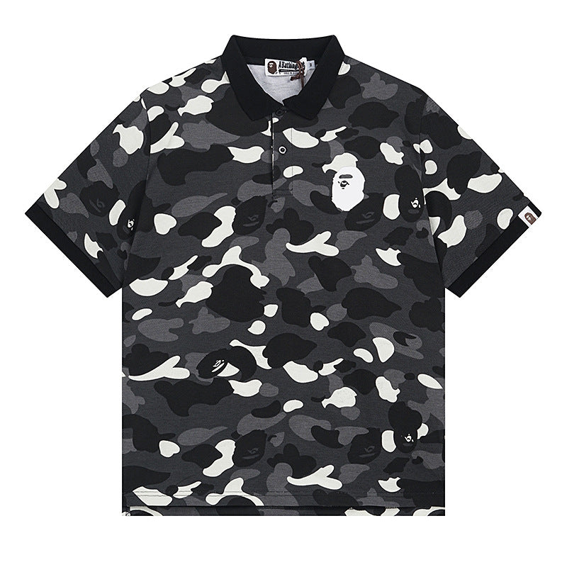 Bape Polo Men's and Women's T-shirt Short Sleeve