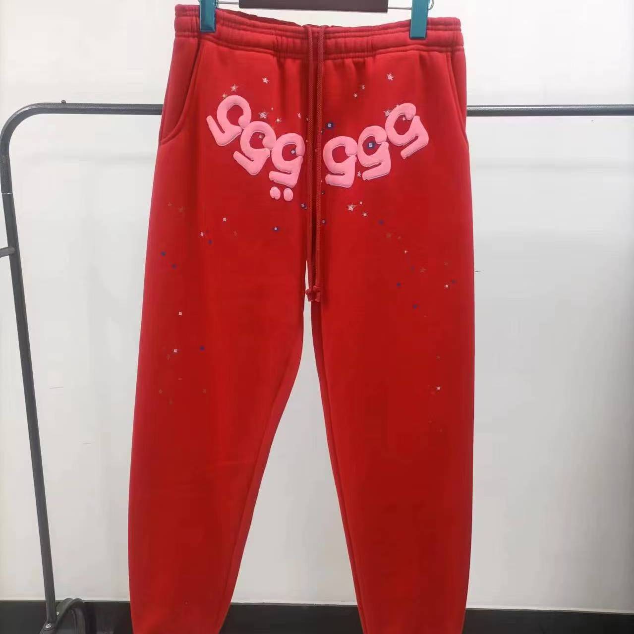 420G Heavy Cotton Fleece-lined Thick Sp5der Trendy Sweatpants