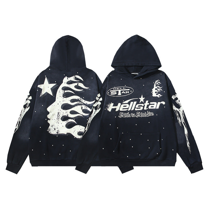 Part3-Hellstar Washed and Worn Hoodie Sweater Trousers Suit