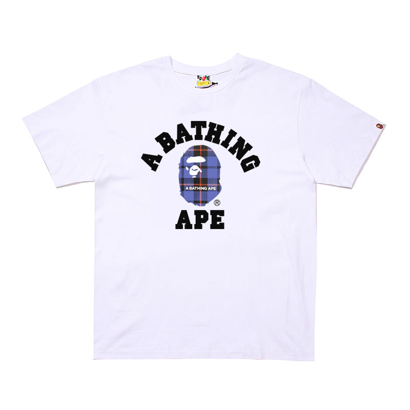 BP2001 Bape Original  Street Cotton Loose Couple Casual T-shirt Short Sleeve Shirt