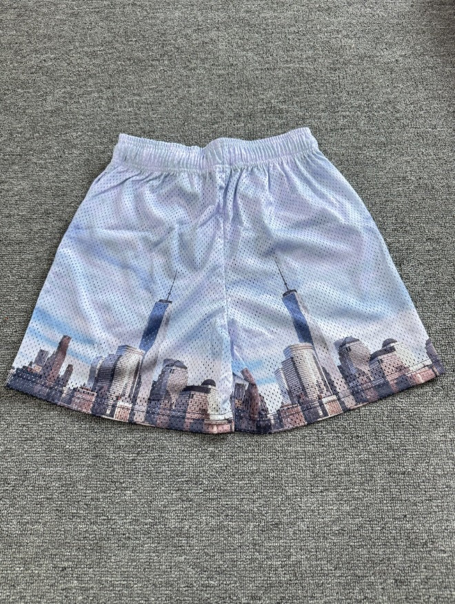 EE3007 Eric Emanuel Quick-Drying Mesh Shorts Men's  Sunrise Oil Painting Style Mesh Sports