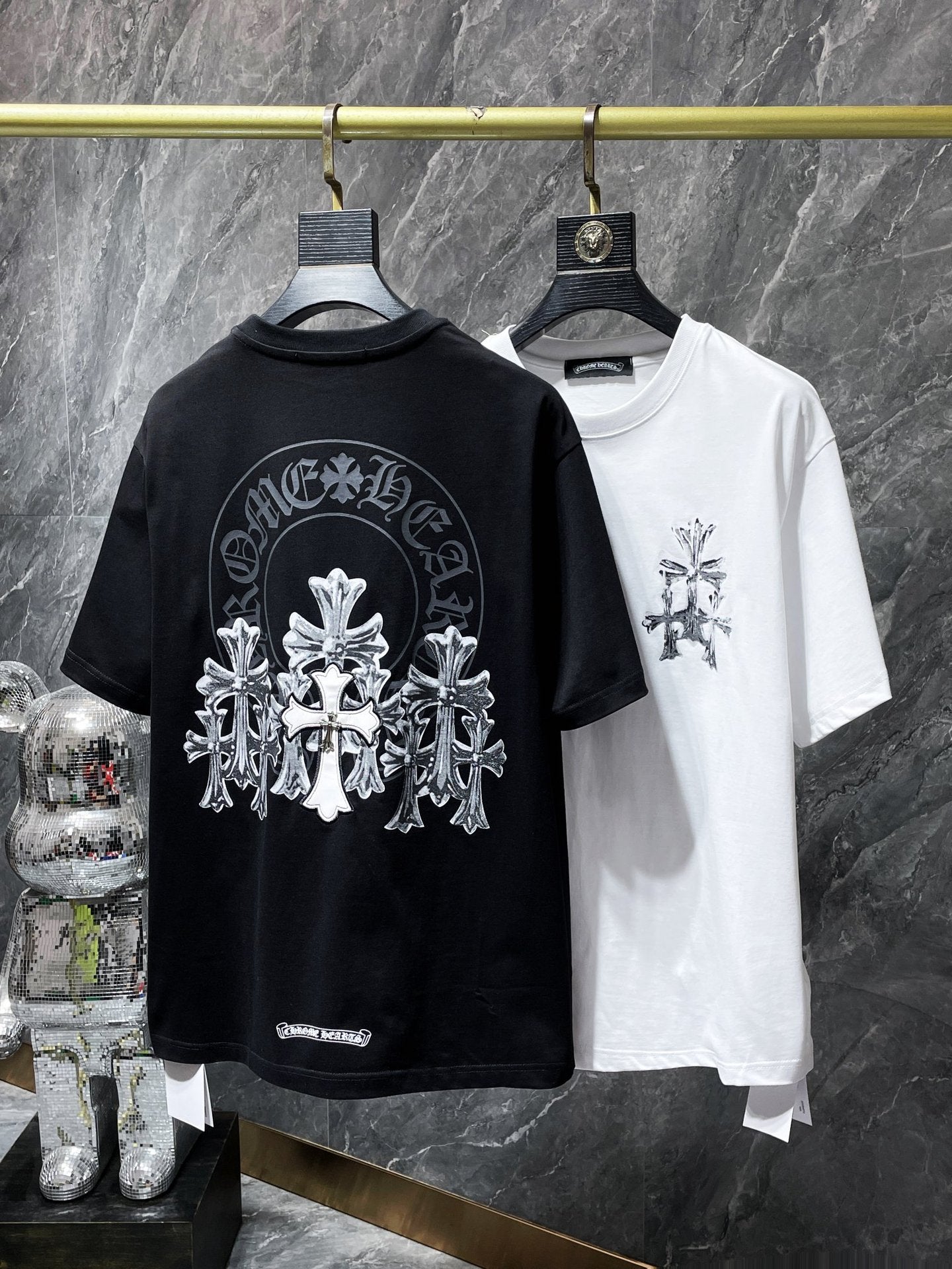Chrome Hearts High Quality Horseshoe Sanskrit Crew Neck T-shirt Short Sleeves