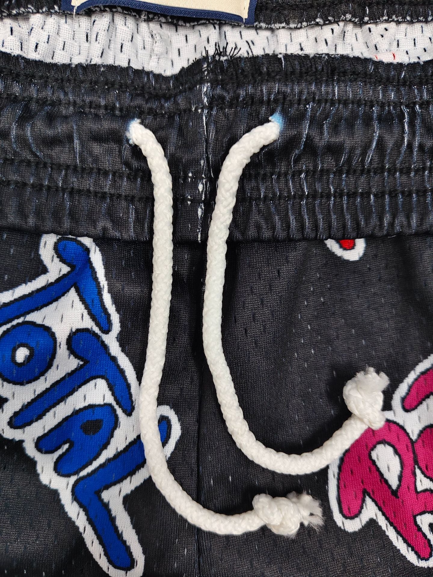 Eric Emanuel Black Graffiti Mesh Sports Shorts for Men