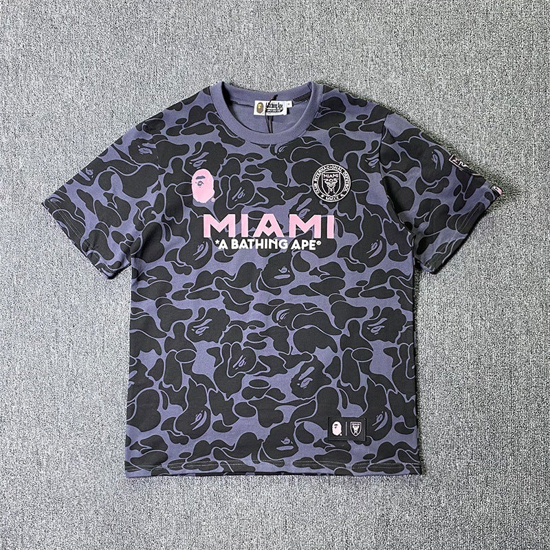 BAPE Sports Short-Sleeved T-shirt Ape Joint Name Miami Miami