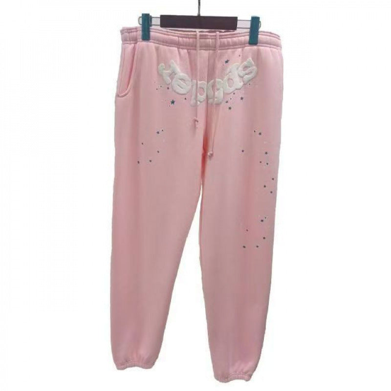 420G Heavy Cotton Fleece-lined Thick Sp5der Trendy Sweatpants