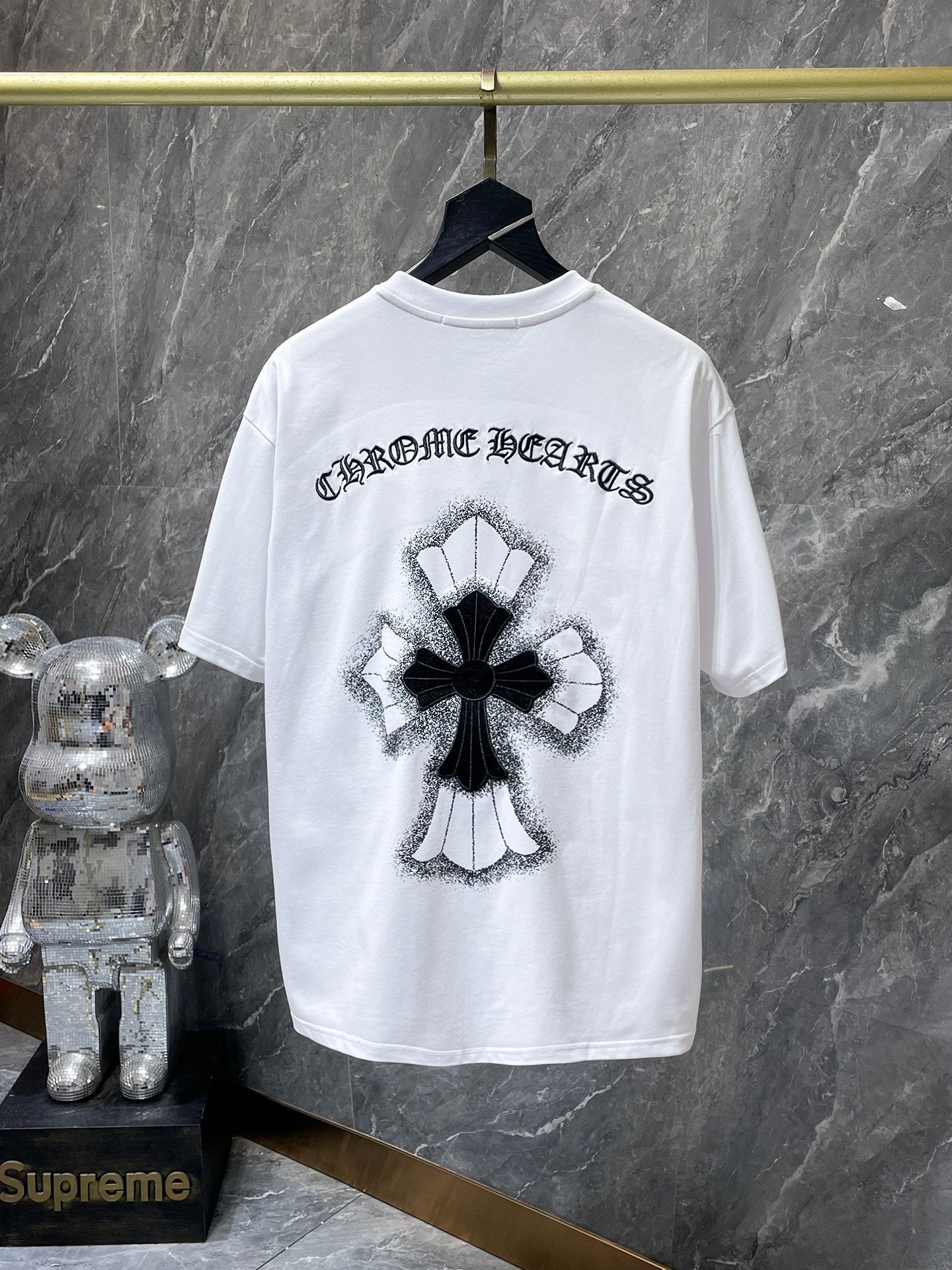 Chrome Hearts High Quality Horseshoe Sanskrit Crew Neck T-shirt Short Sleeves