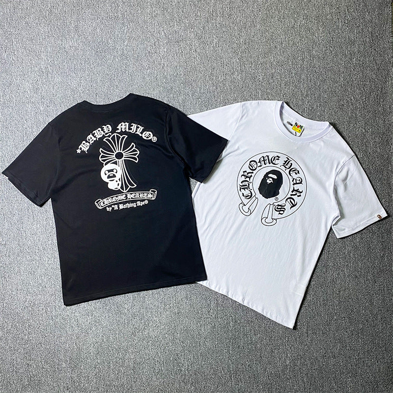 BAPE Short Sleeve T-shirt Cross Little Monkey