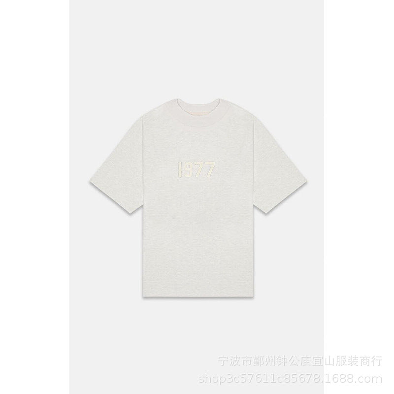 2022SS Short Sleeve T-Shirt 1977 Flocking Print ESSENTIALS Trendy Brand T-Shirt