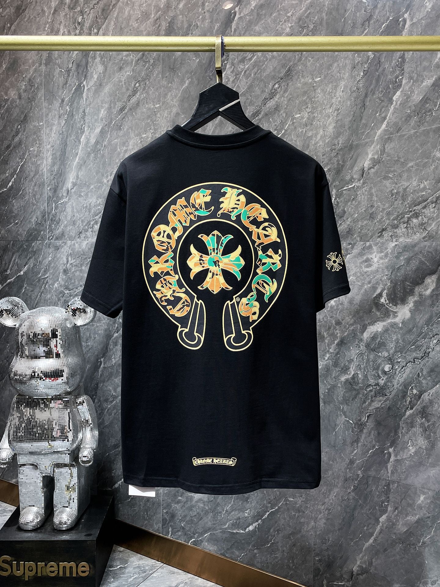 Chrome Hearts High Quality Horseshoe Sanskrit Crew Neck T-shirt Short Sleeves