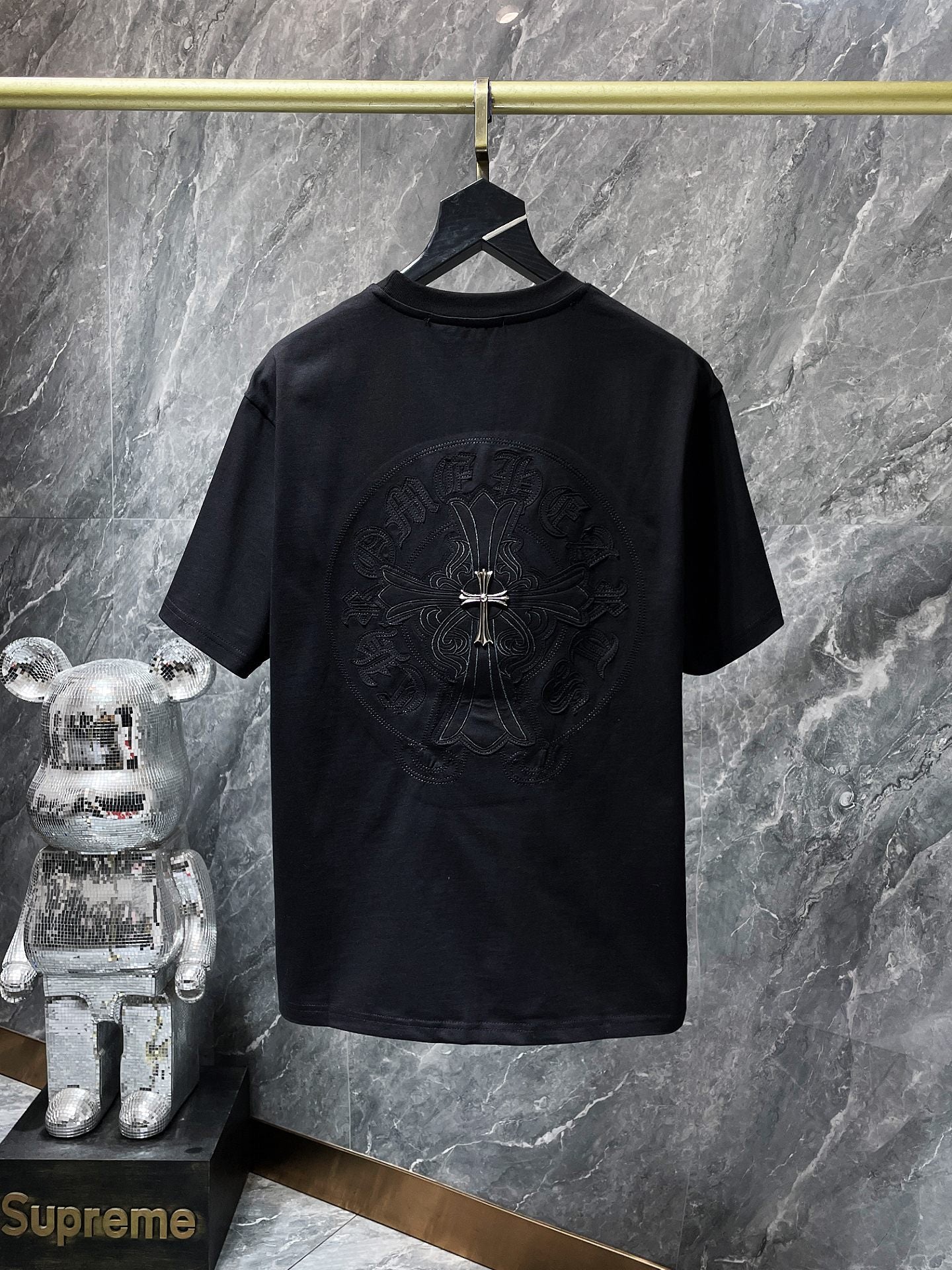 Chrome Hearts High Quality Horseshoe Sanskrit Crew Neck T-shirt Short Sleeves