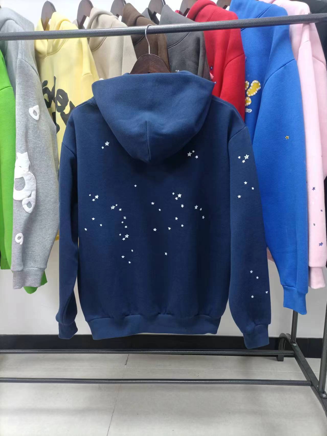 sp5der Atlanta 100% cotton  pink and navy blue hoodis