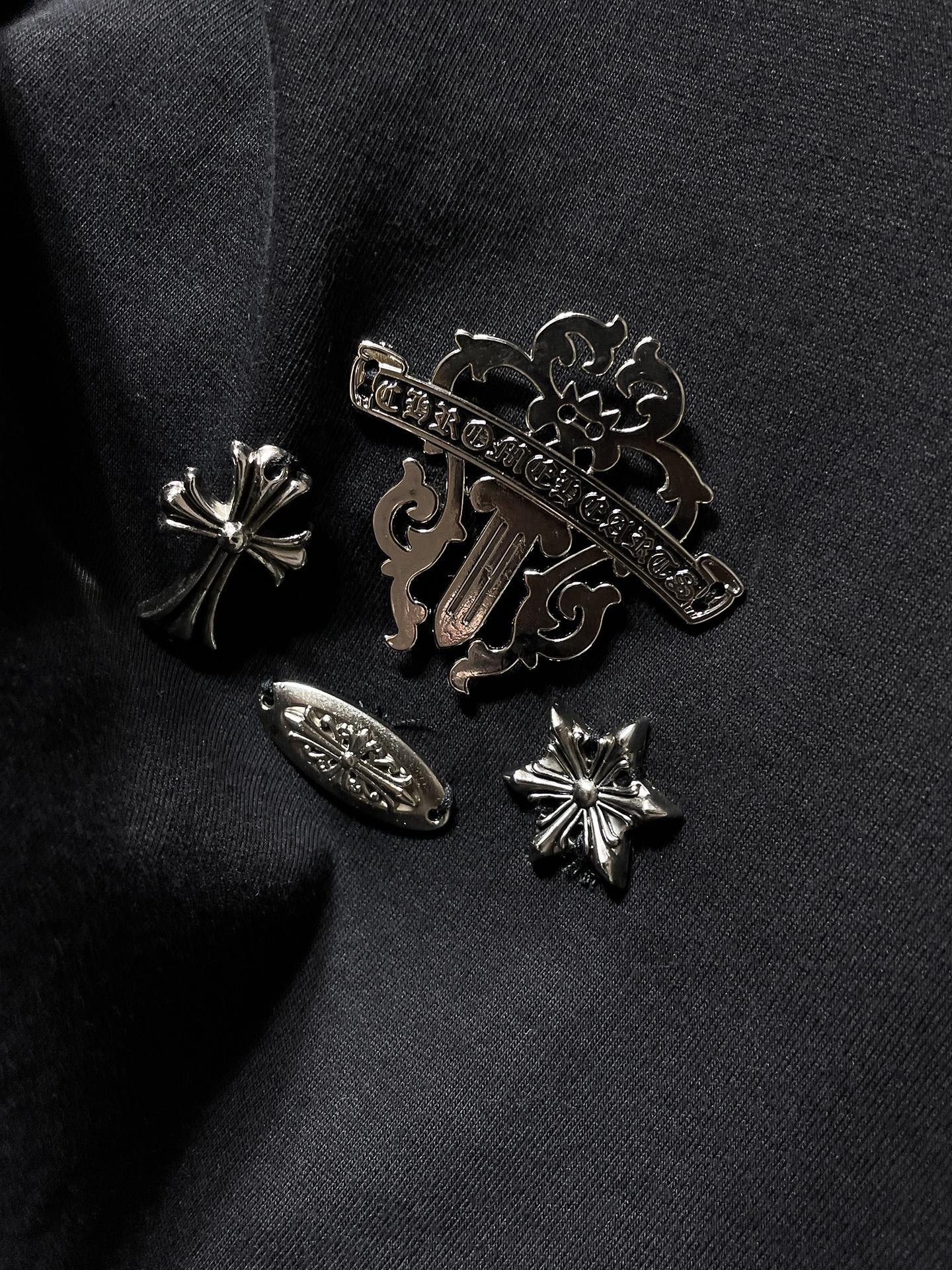 Chrome Hearts T-shirt Horseshoe Sanskrit Cross round Neck Short Sleeve