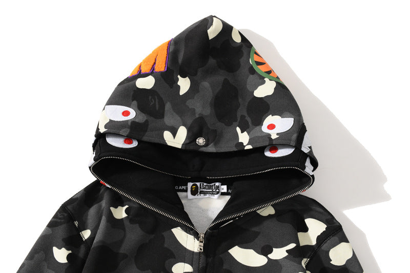 BAPE Shark Shark Head Double Hood Sweater Luminous Spots
