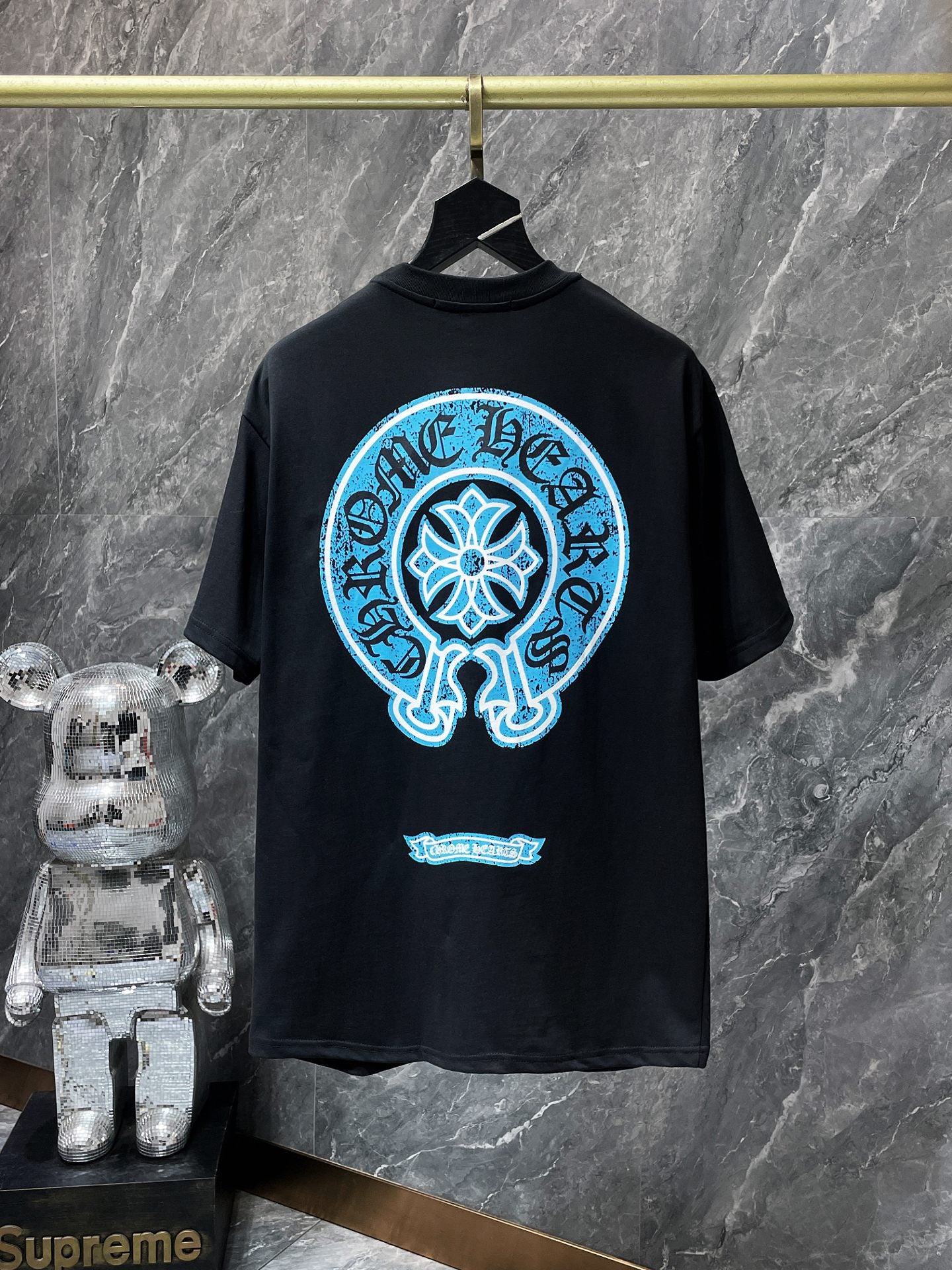 Chrome Hearts High Quality Horseshoe Sanskrit Crew Neck T-shirt Short Sleeves