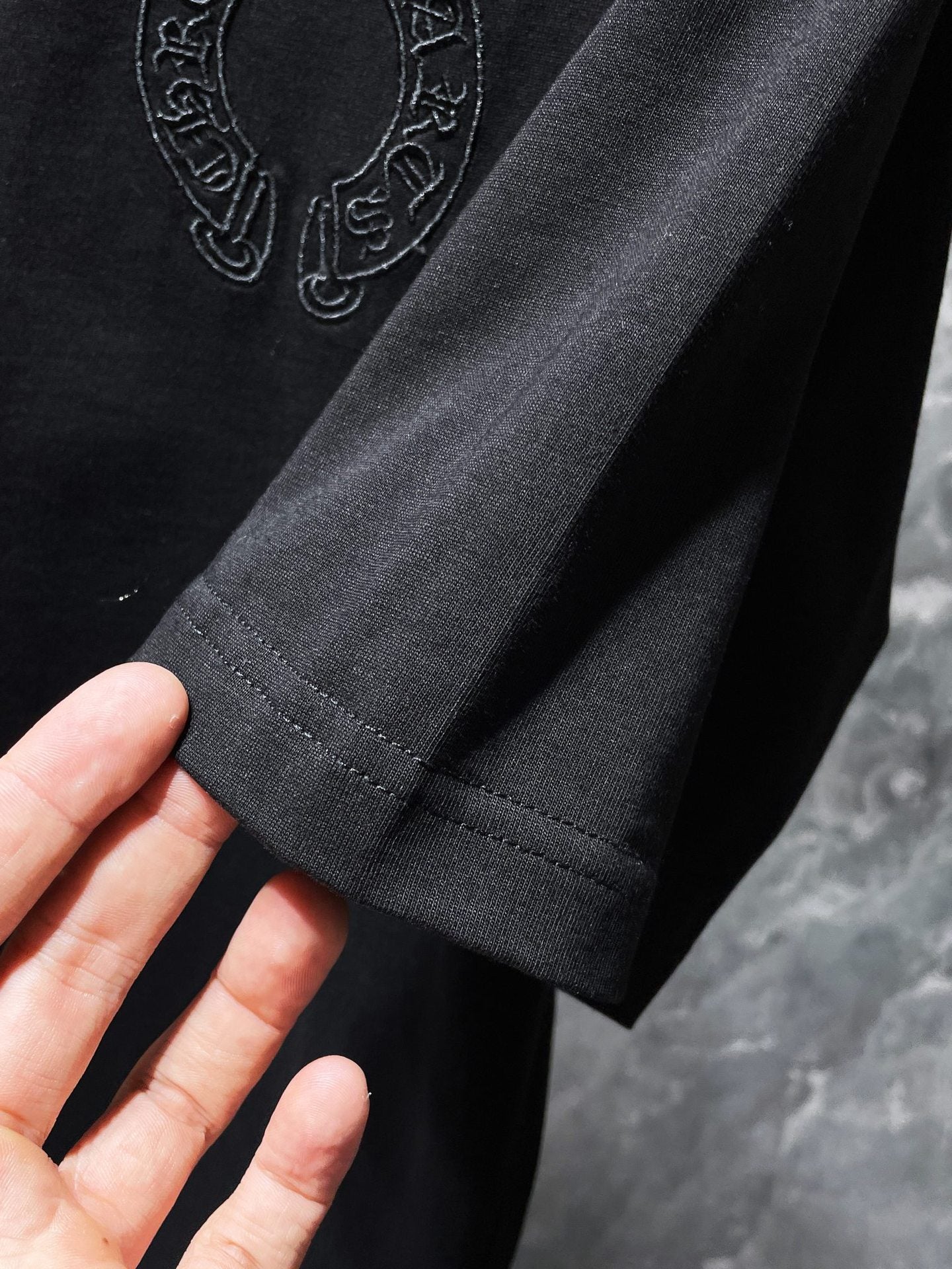 Chrome Hearts Embroidery Hollow Cross Double Yarn Short Sleeve T-shirt