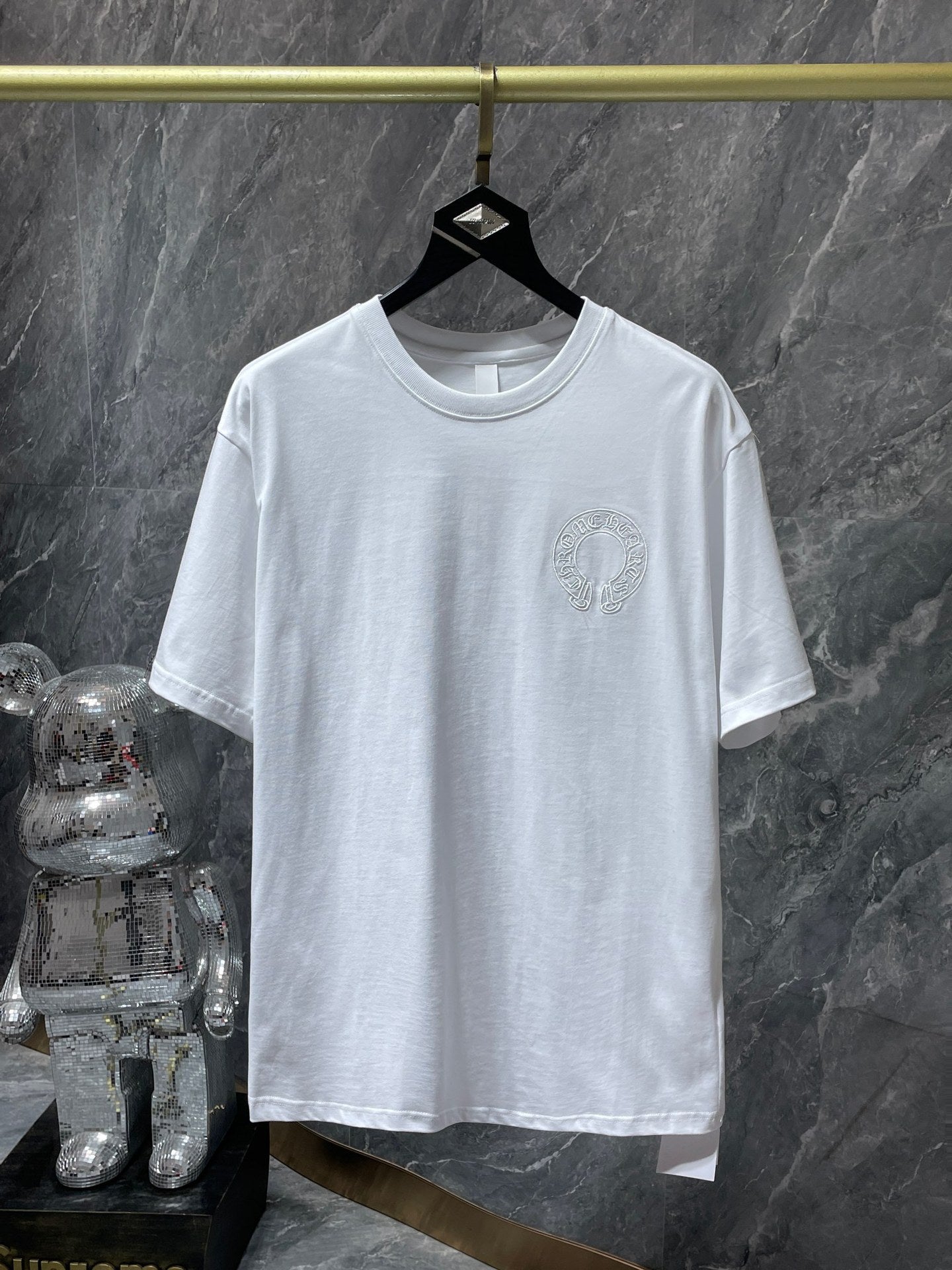 Chrome Hearts Embroidery Hollow Cross Double Yarn Short Sleeve T-shirt