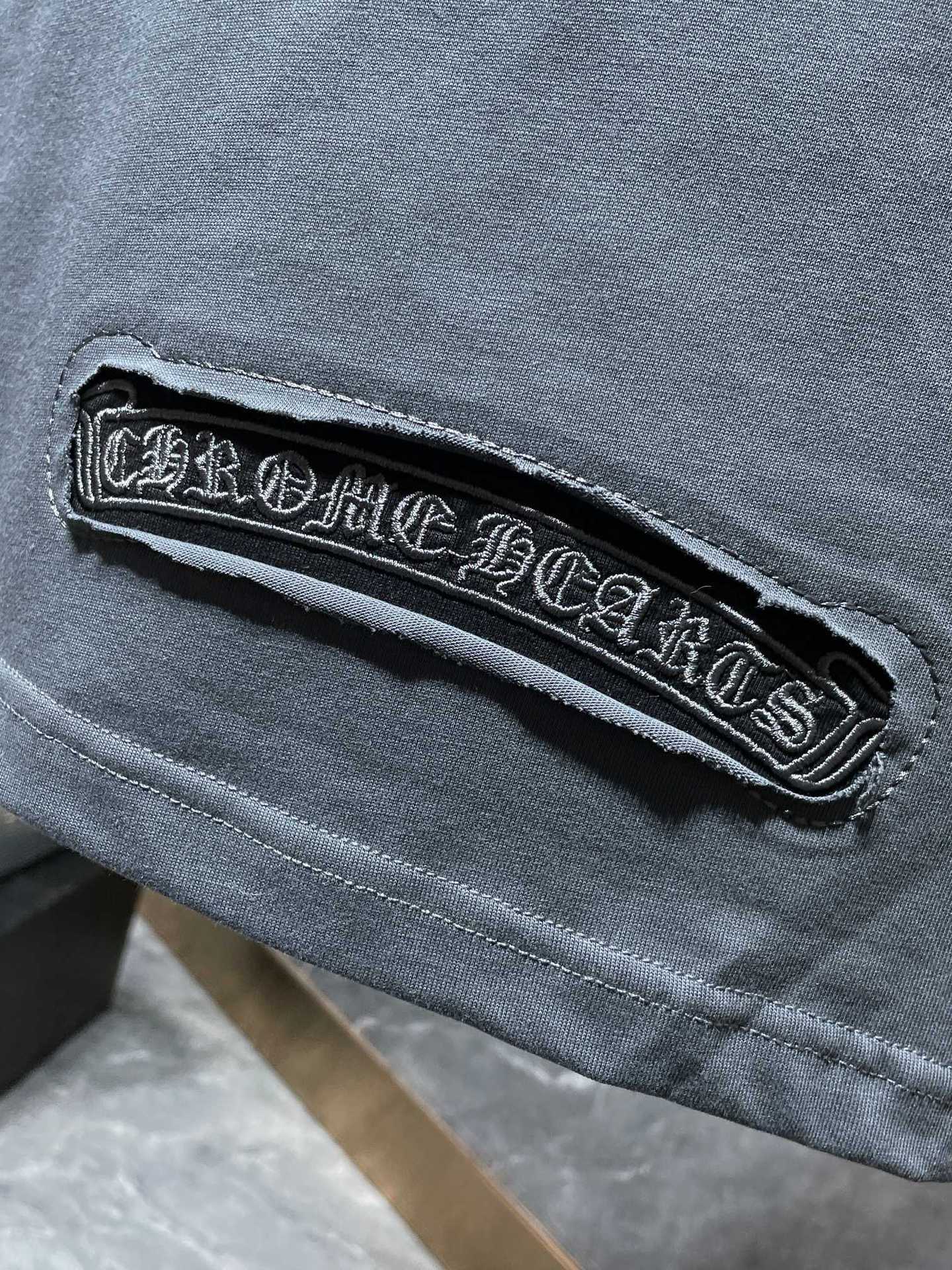 Chrome Hearts Embroidery Hollow Cross Double Yarn Short Sleeve T-shirt